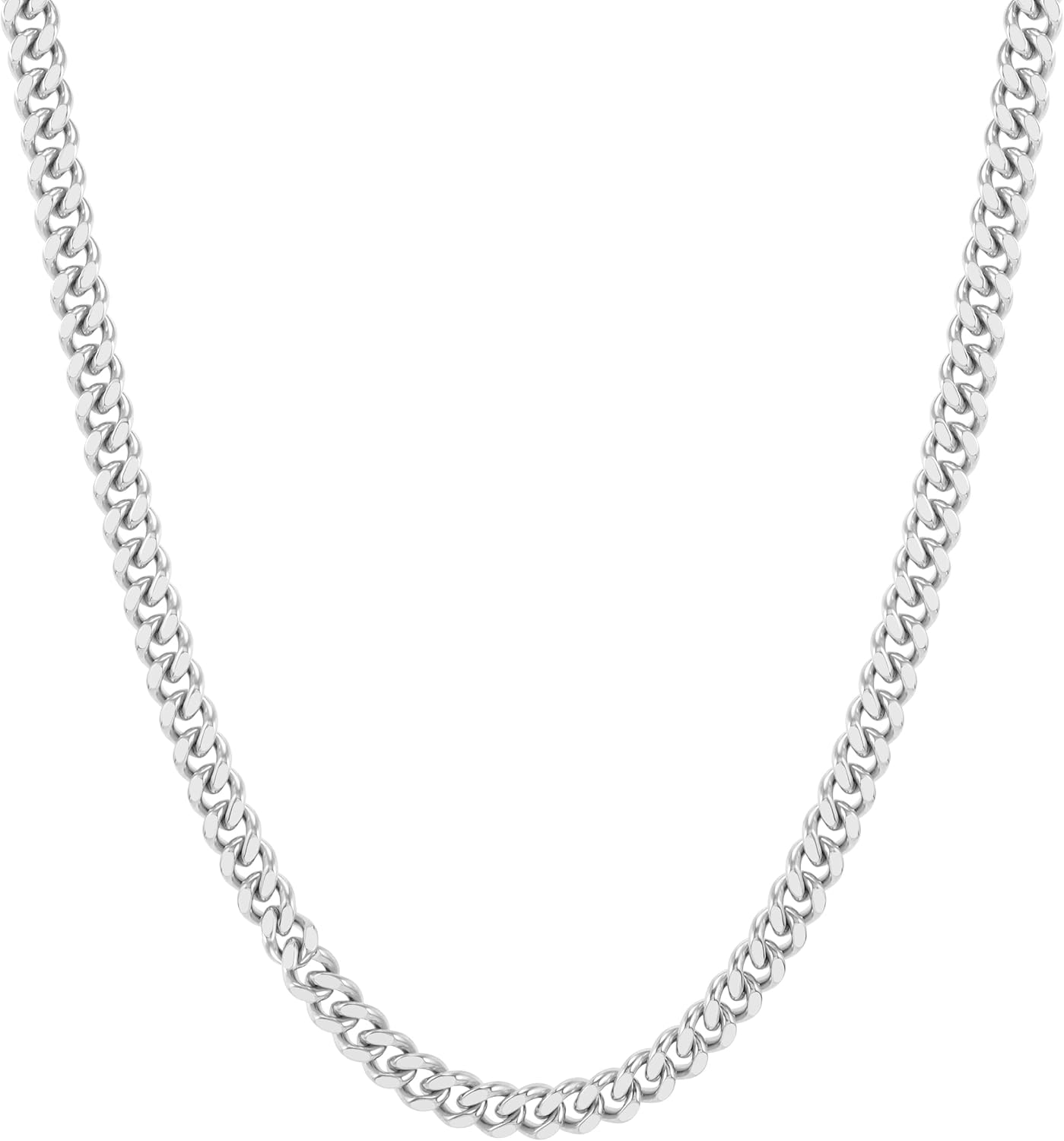 Reoxvo Stainless Steel Cuban Link Chain Necklaces Jewelry for Men