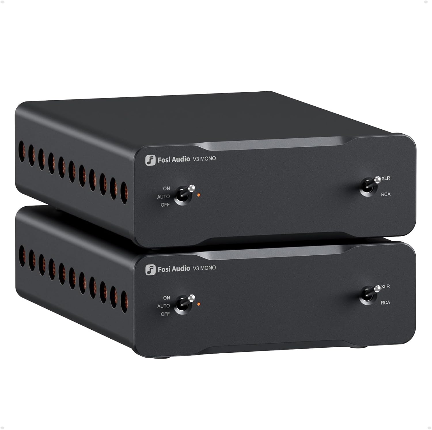 Fosi Audio V3 Mono Power Amplifier for Home Audio Speakers, Mini Monoblock Class D Amp with TPA3255, 240W for HiFi Home Theater AVR Receiver Component, RCA/XLR Balanced Inputs (2 Amps with a 48V/10A)