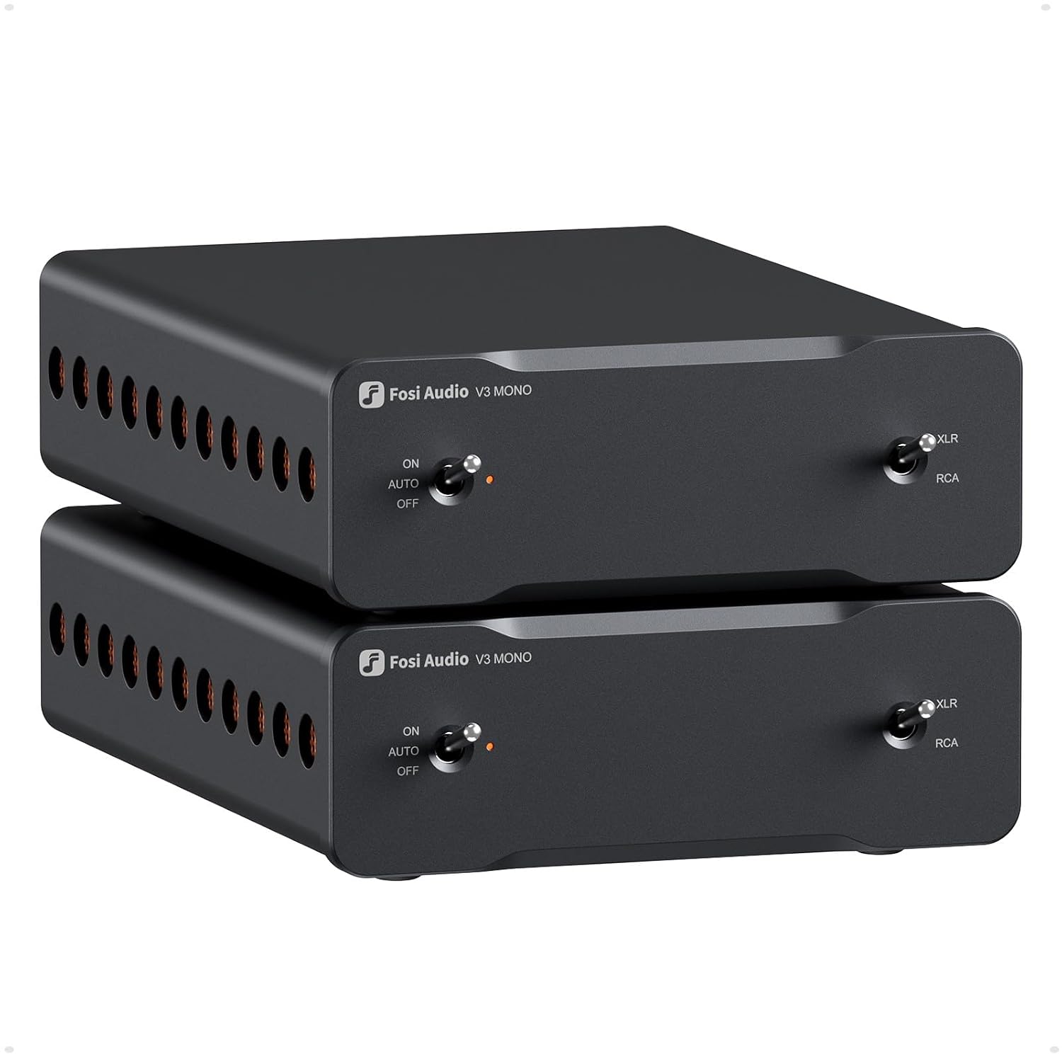 Fosi Audio V3 Mono Power Amplifier for Home Audio Speakers, Mini Monoblock Class D Amp with TPA3255, 240W for HiFi Home Theater AVR Receiver Component, RCA/XLR Balanced Inputs (2 Amps with a 48V/10A)