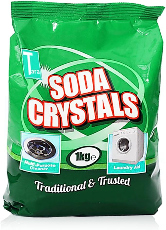 Tara 1 KG Soda Crystals Powerful Multipurpose Cleaner Quickly Removes Stubborn Stains, Grease Prevent Limescale, Clogs & Unblock Drains Soda Crystals for Sinks Tiles Oven Interiors & Laundry Aid
