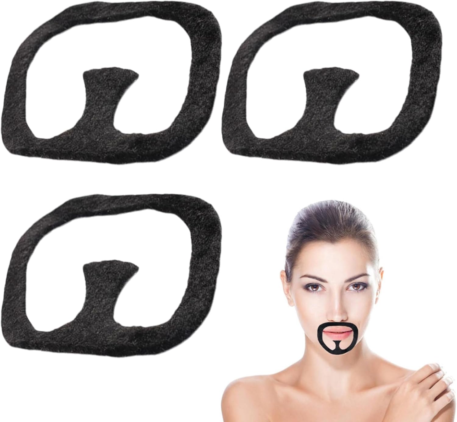 3 Pcs Fake Moustache Self Adhesive Novelty Fancy Dress Moustache,Stick on Moustache Fake Goatee Beard,Mexican False Moustache,Fake Beard for Halloween Masquerade Fancy Dress Costume Party Favor