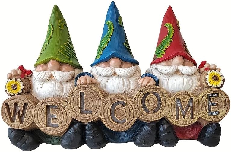 Gesanghua﻿ 12 Inch Gnomes Outdoor Decor. Outdoor Decor On Patio, Balcony.Christmas, Dwarf Ornament Crafts Statue For Lawn Patio Decoration