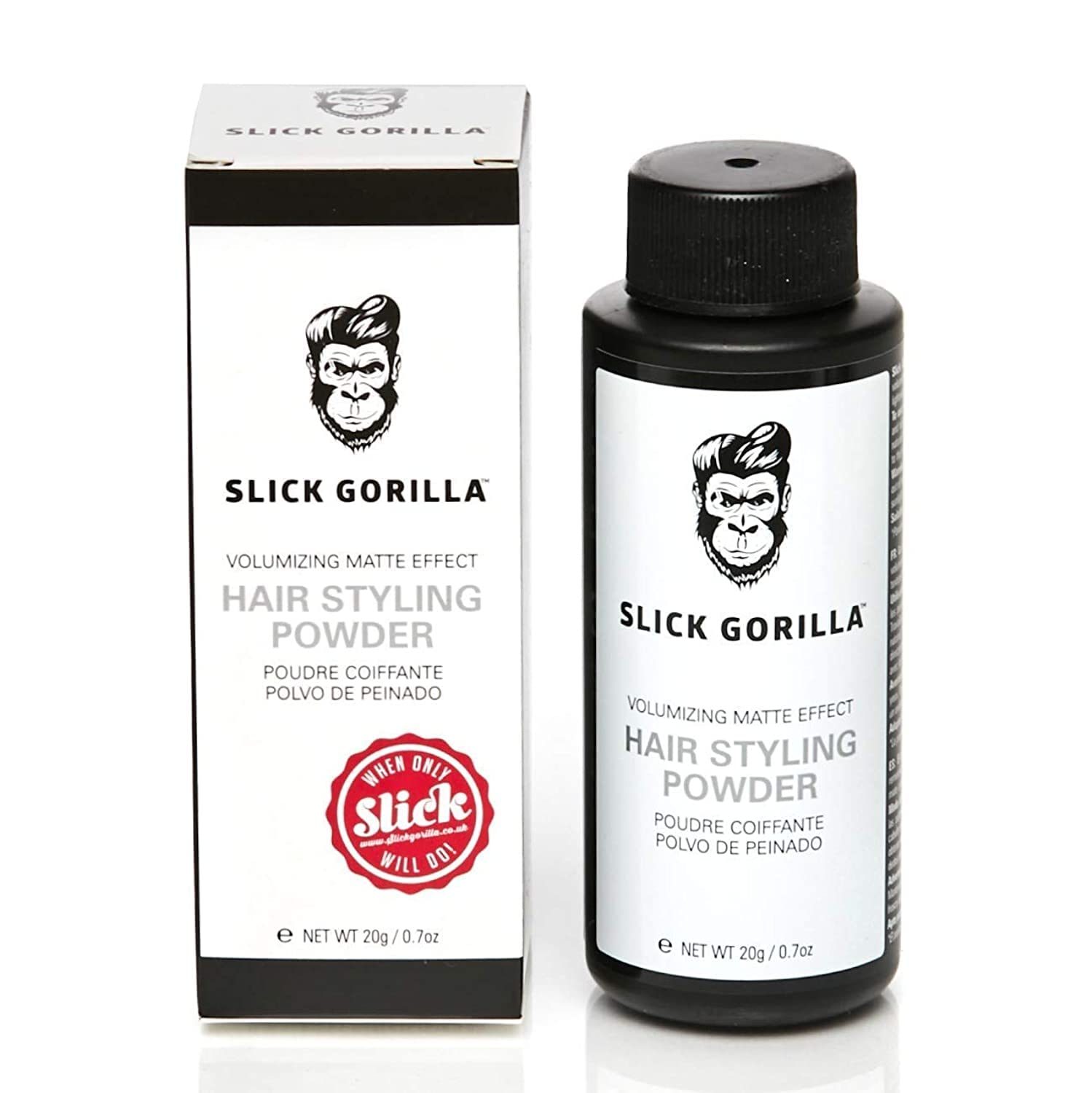 Slick Gorilla Hair Styling Powder for Men 0.70 oz (20g) | Texture Powder | Matte Finish | 24 Hours All Day Hold | Adds Volume & Texture | Lightweight | Non-Sticky | No Shine | Texturizing Product