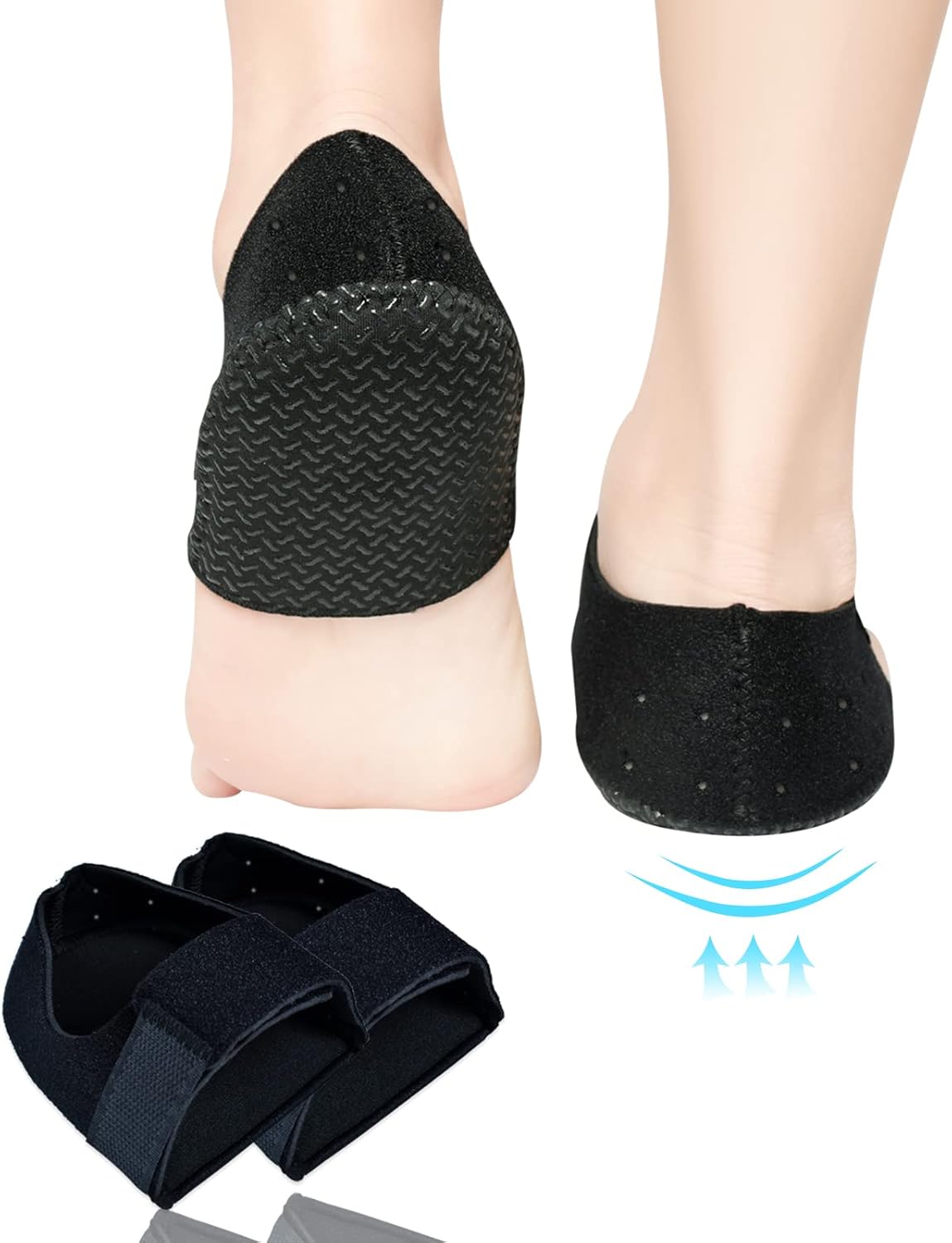 Heel Cups for Heel Pain, 2 Pack Heel Pad & Protectors, Anti-Slip & Breathable, Gel Heel Support Cushion for Plantar Fasciitis Relief, Heel Spur, Achilles Tendinitis, for Men & Women