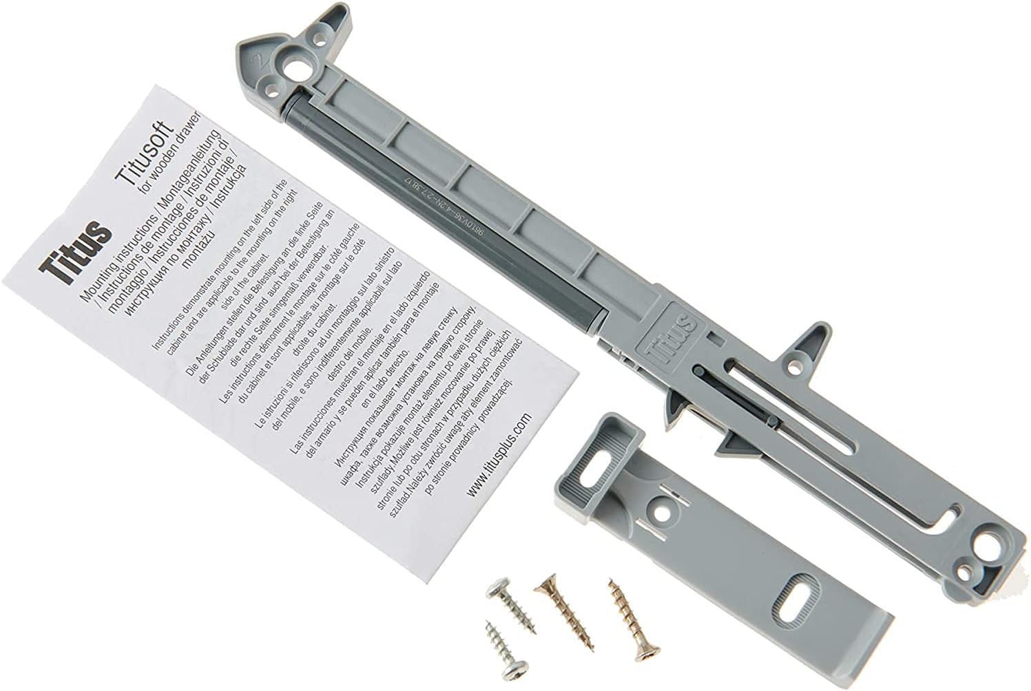 Titus Titusoft Soft Close Solution for Metal Box Wooden Drawers Retrofit (for Wooden Drawers)