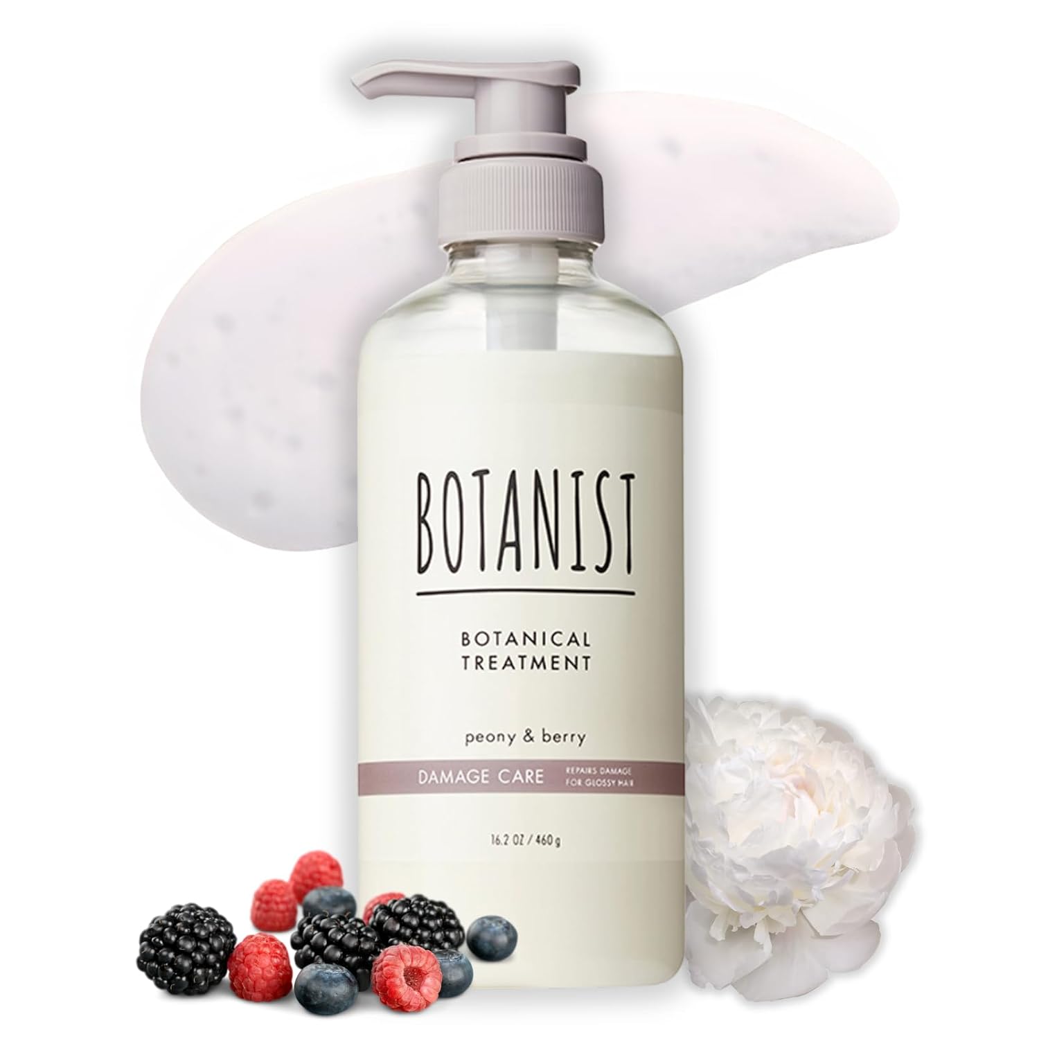 BOTANIST Deep Conditioner for Dry Damaged Hair, Detangler Conditioner for Women & Men with Argan Oil, Camellia & Jojoba Oil, Sulfate Free CONDITIONER from Japan, Peony & Berry, DAMAGE CARE, 16.2 Fl Oz