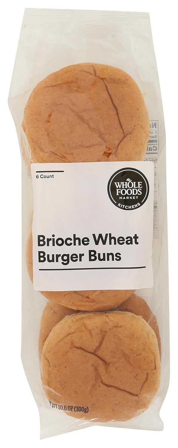 Whole Foods Market Kitchens Whole Wheat Brioche Hamburger Bun, 10.59 OZ