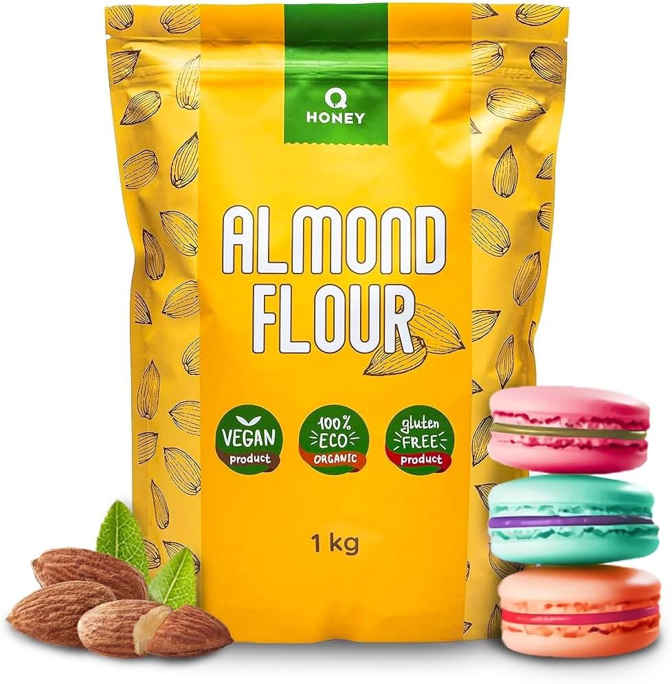 Almond Flour 1kg, Gluten-Free 100%, Partially de-Oiled Extra Fine Blanched Natural Almond Flour