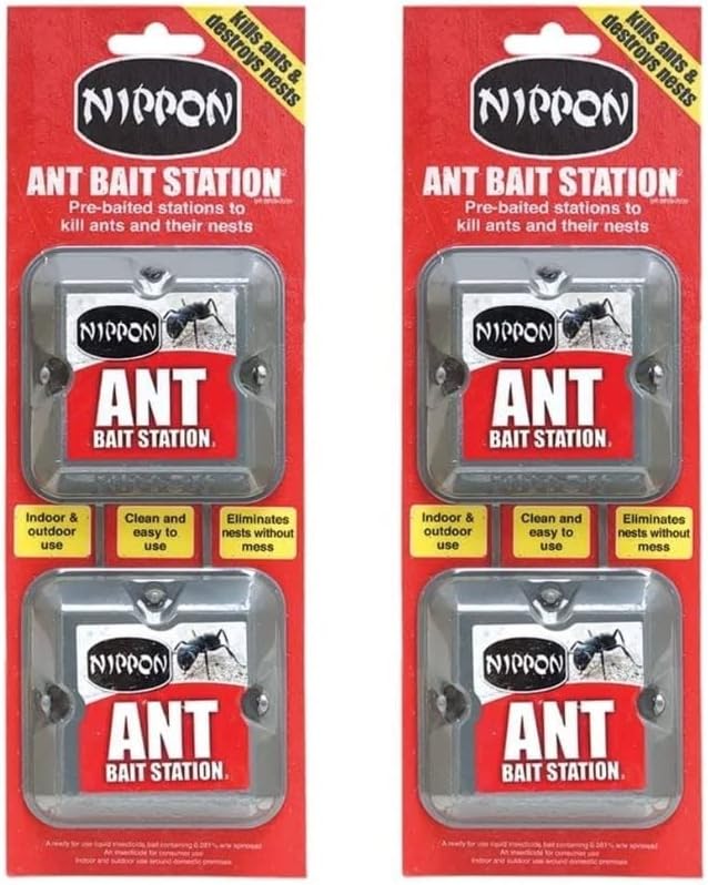 Ant Killer - 2 x Nippon Ant Bait Station Twin Pack - Ant Bait Station & And Nests Killer - Ant Trap For Indoor & outdoor Garden Home