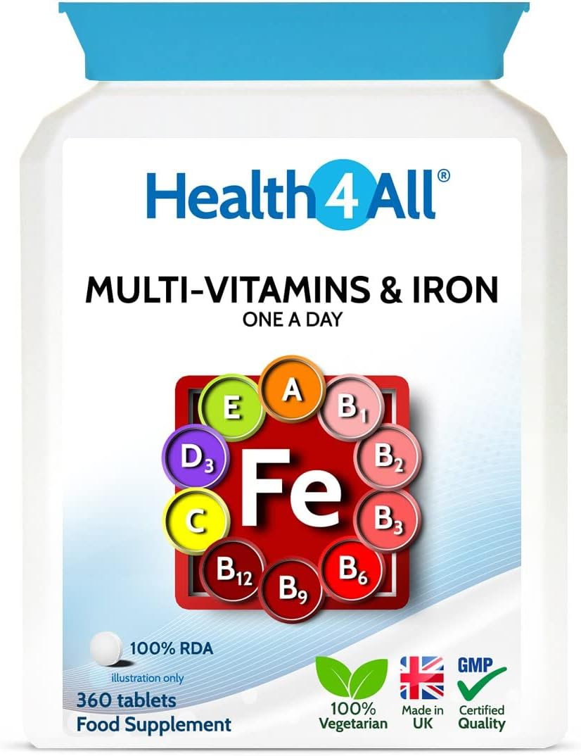 Health4All Multivitamins & Iron One a Day 360 Tablets 100% RDA