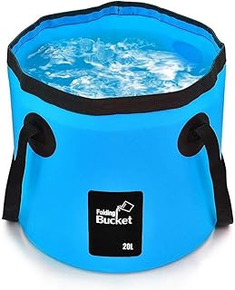 BANCHELLE Collapsible Bucket Water Container Portable Folding Camp Wash Basin for Outdoor Traveling Hiking Fishing Car Washing Gardening Camping (Blue, 20L)