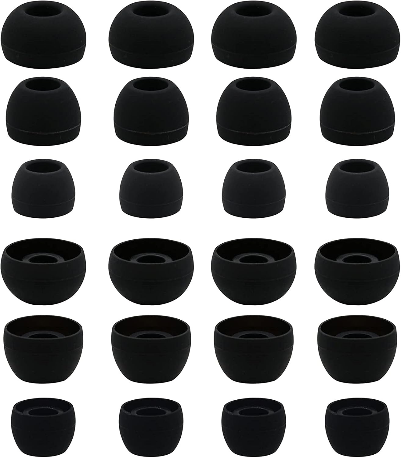 12 Pairs Silicone Replacement Earbud Ear Buds Tips Compatible with Skullcandy Sesh Evo and Other 3.8mm to 5.5mm Nozzle Earbuds Earphones, S/M/L Black