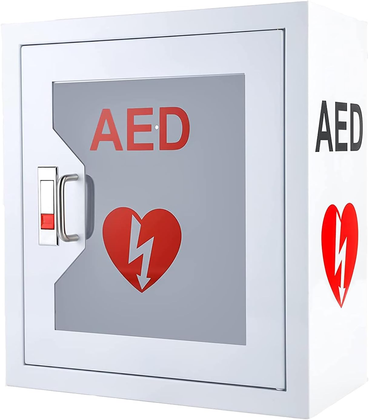 AED Storage Cabinet, AED Defibrillator Wall Mount Storage Box with Snap-lock Design, Accommodate Most Brand AED, Durable Material and Easy To Clean, for Hospitals, Hotels, Restaurants