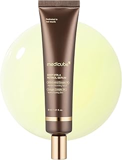 Medicube Deep Reviving Bakuchiol Retinol Facial Serum - Anti-Aging 4th Gen Retinol & Bakuchiol - Targets Fine Lines, Uneven Skin Tone, Blemish Scars - Korean Skin Care, Low Irritant, 1.69 oz