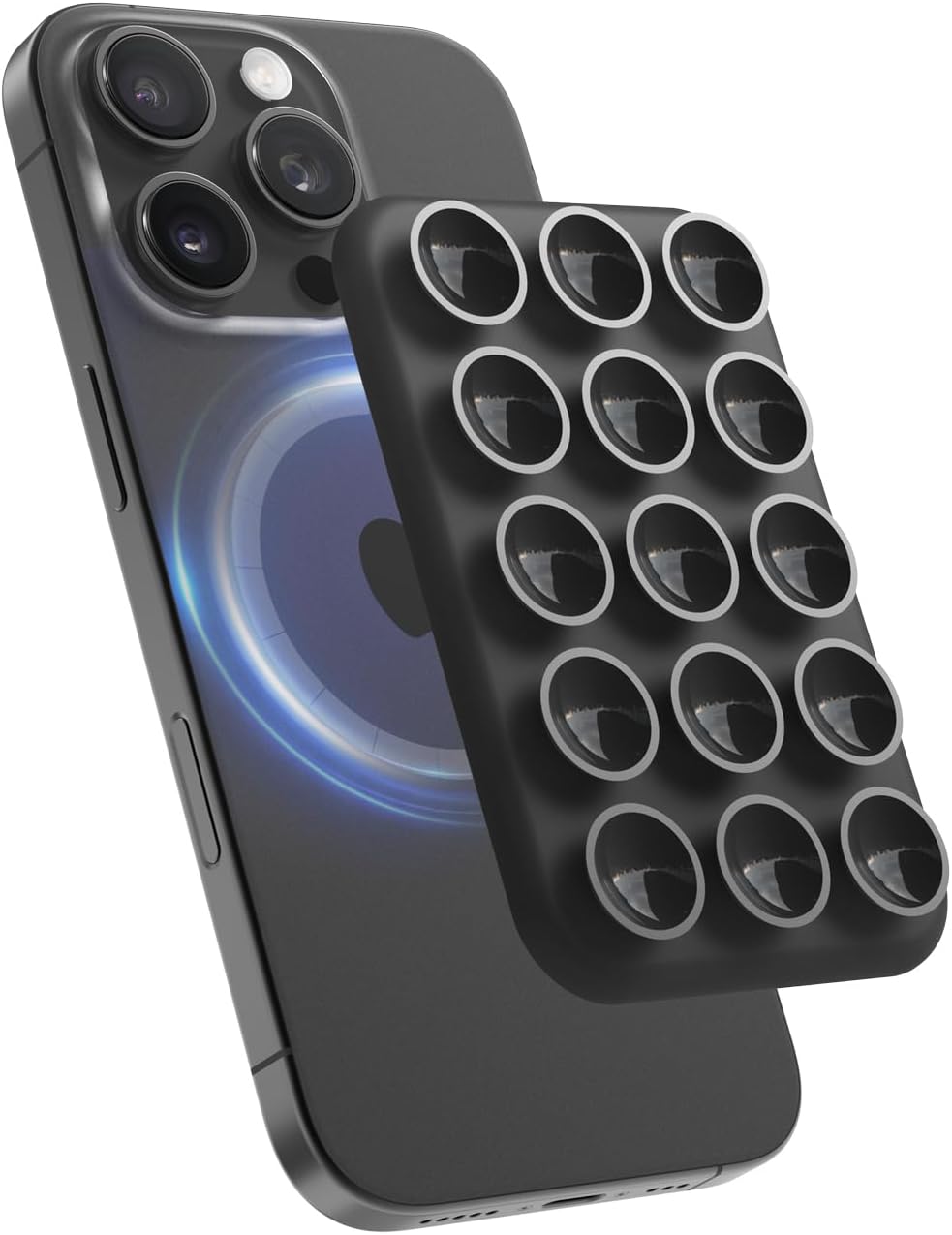 elago Magnetic Suction Cup Phone Mount Compatible with MagSafe Case, Removable Silicone Sticky Grip Holder for iPhone, Hands-Free Selfies/Video for TikTok&Instagram Influencer/Creator (Black)
