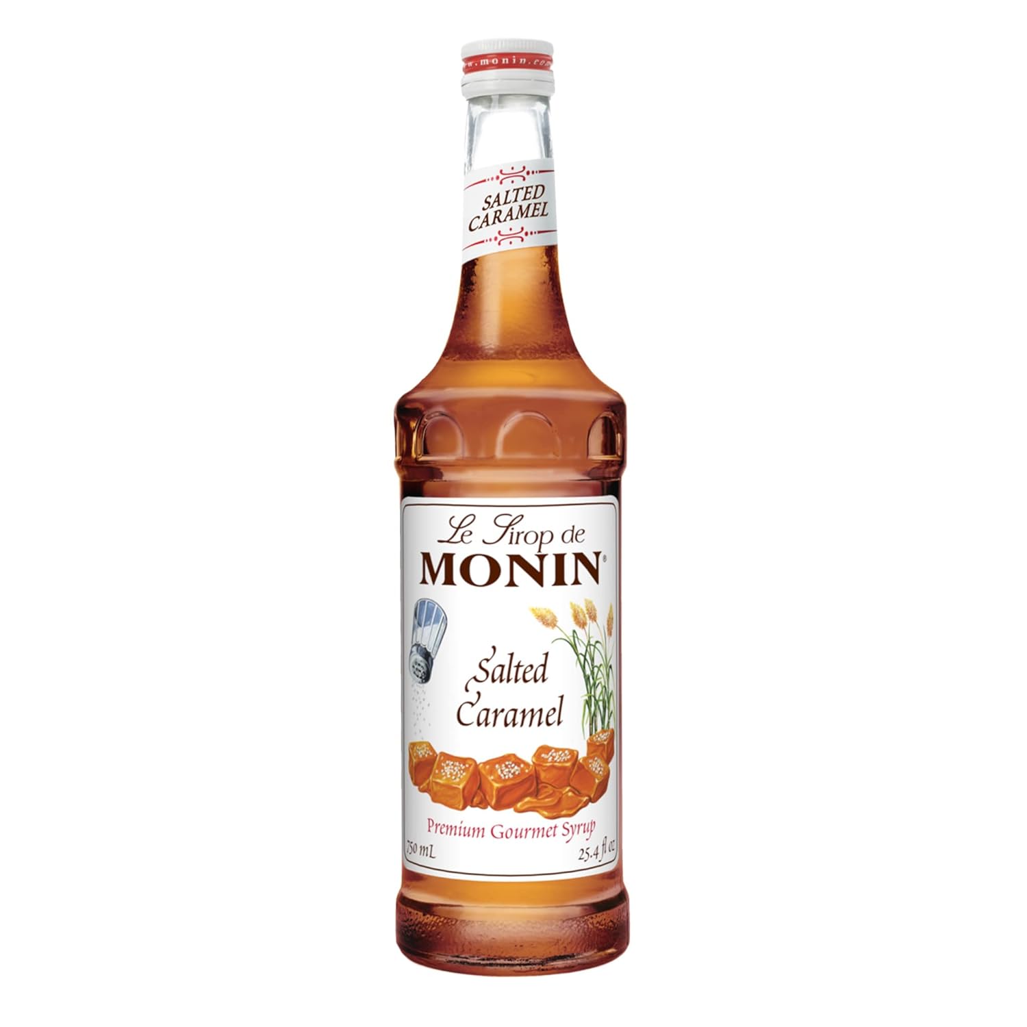 Monin - Salted Caramel Syrup, Natural Flavors, Great for Mochas, Lattes, Smoothies, Shakes, and Cocktails, Non-GMO, Gluten-Free (750 ml)