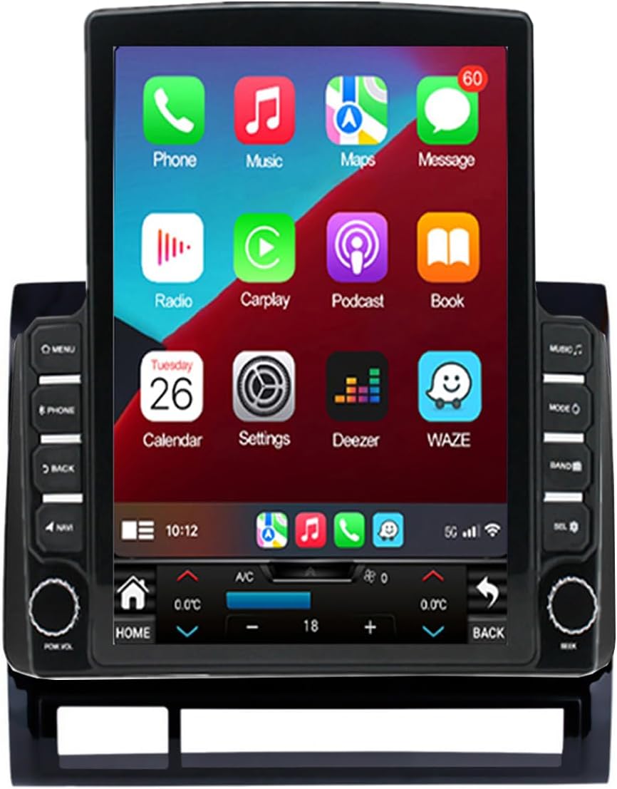 for Toyota Tacoma Radio 2005-2013 Car Stereo Wireless Carplay Android Auto with 9 Inch IPS Touchscreen GPS Navigation for Car Head Unit Built-in DSP with Free Backup Camera (4GB RAM+64GB ROM-XJG)