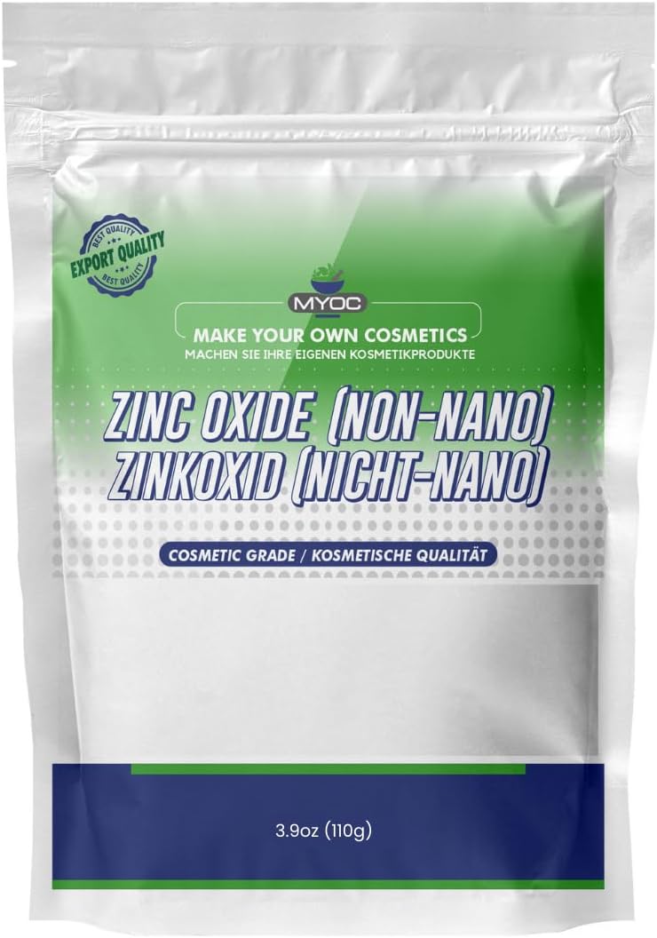 Myoc Zinc Oxide (Non-Nano) – 2.1oz (60g) | Cosmetic Grade Fine White Powder for Lotions, DIY Sunscreens, Ointments & Mineral Formulations