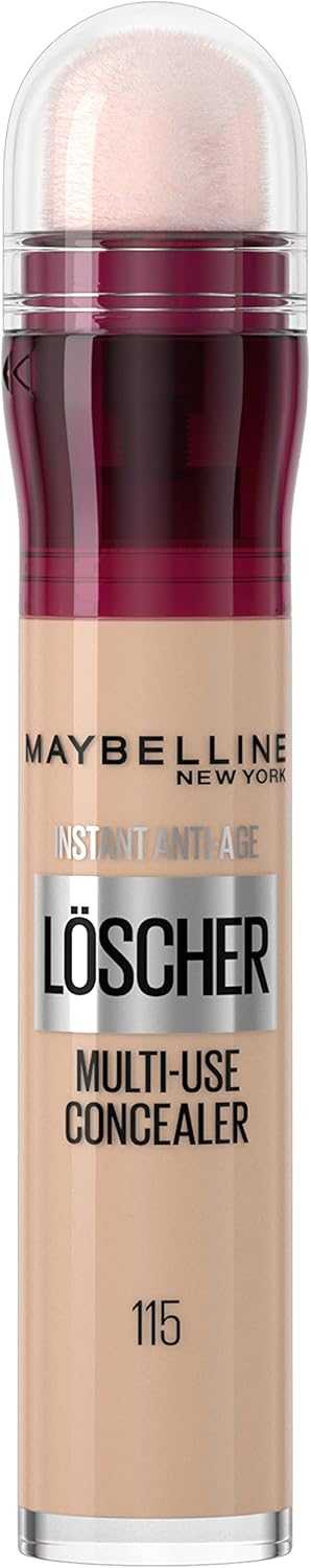 Maybelline New York Concealer, Instant Anti-Age Effect Concealer, Eraser with Micro Eraser Applicator, No. 115 Warm light, 6.8 ml