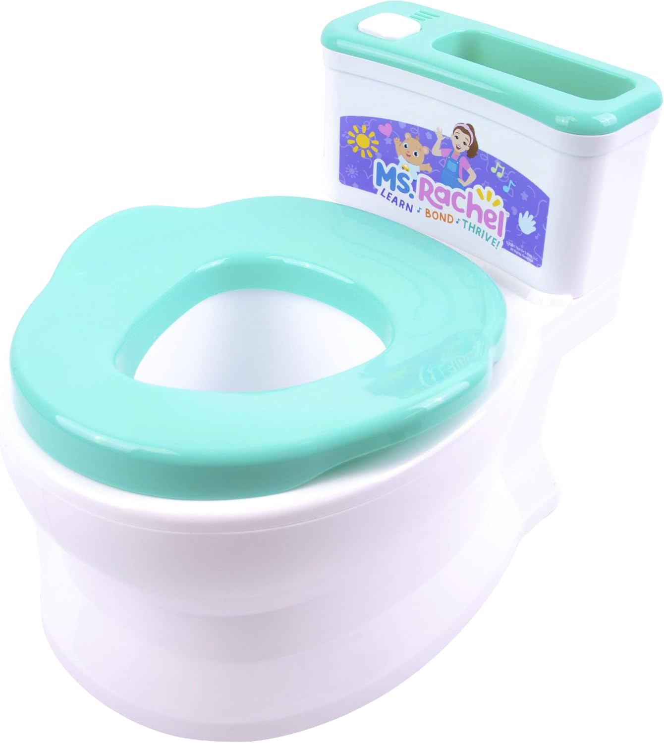 Ms. Rachel 2-in-1 Playtime Floor Potty Trainer With Sound - Stage 1 Training - Removable Potty Seat for Stage 2 Training - 6 Ms. Rachel Sounds and Music - Storage - Removable Parts for Easy Cleaning