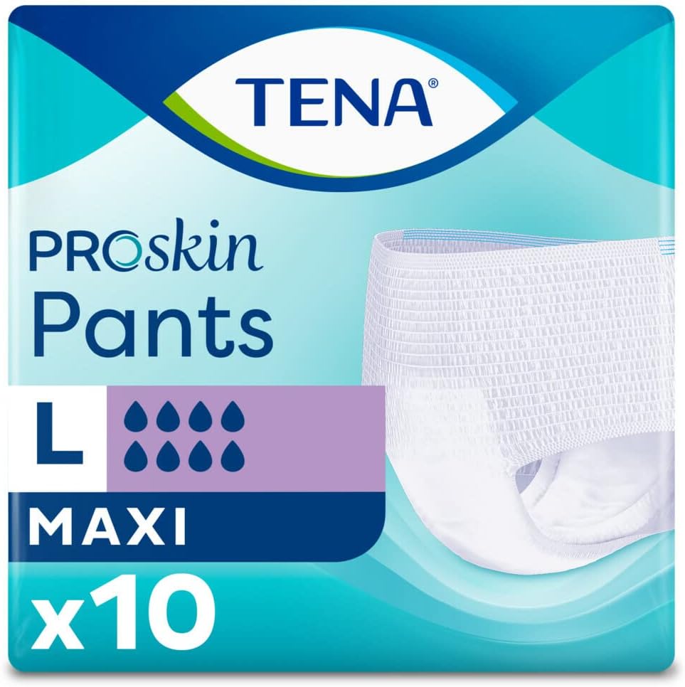 TENA Pants Maxi | Size Large | High Absorbancy | 8 Drops | Incontinence Pants | 1 Pack of 10