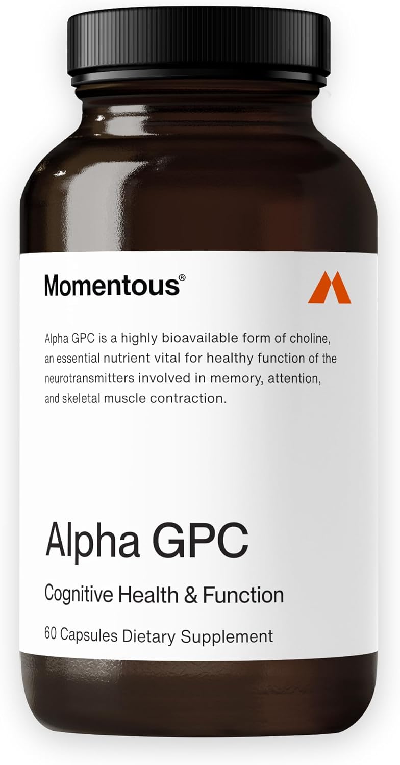 Momentous Alpha GPC Supplement - Cognitive Health & Function Support - NSF Certified for Sport - GMO- & Gluten-Free - 60 Servings