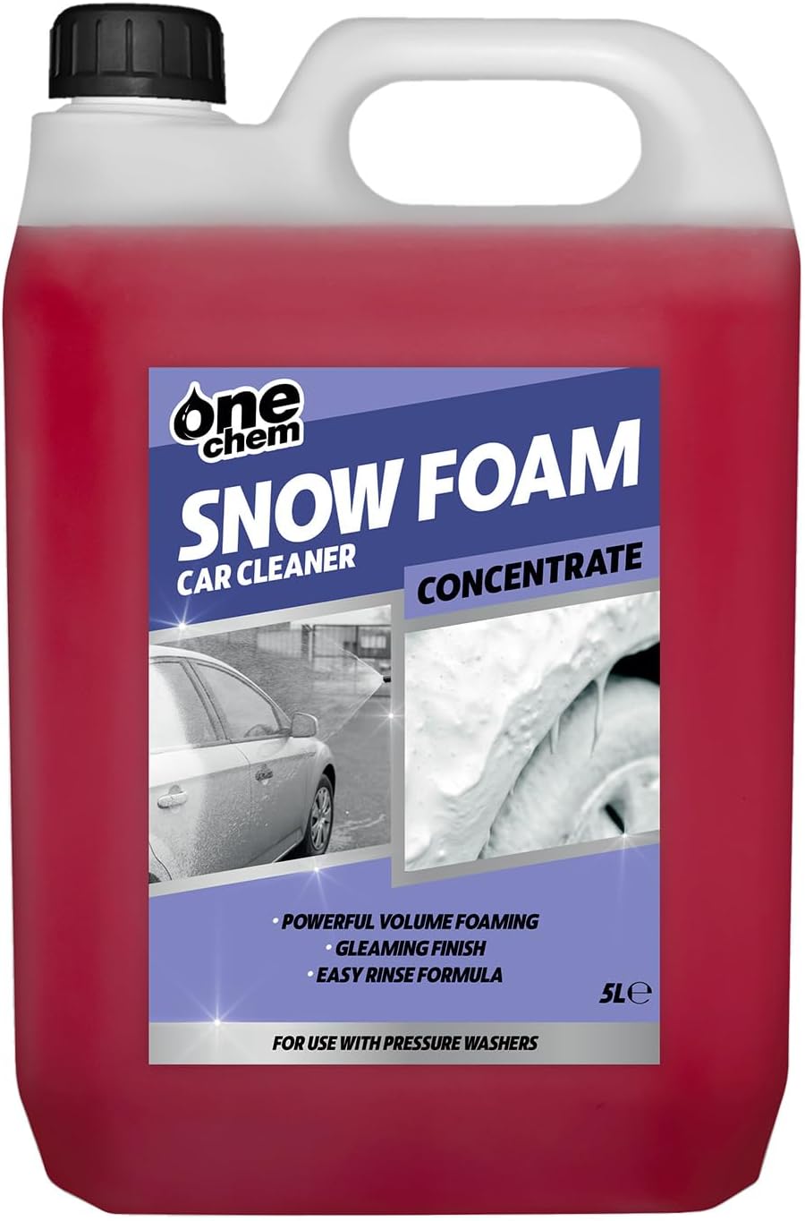 One Chem Pressure Washer Snow Foam Car Cleaner, 5L, High-Foaming Concentrate, Cherry