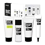 coxir BLACK SNAIL COLLAGEN STARTER KIT l Repairing&Firming | Black-3-Complex: Black Rice, Bean, Sesame, Snail Mucin, Collagen FOAM CLEANSER+TONER+SERUM+CREAM [3.19 fl.oz (Pack of 1)]