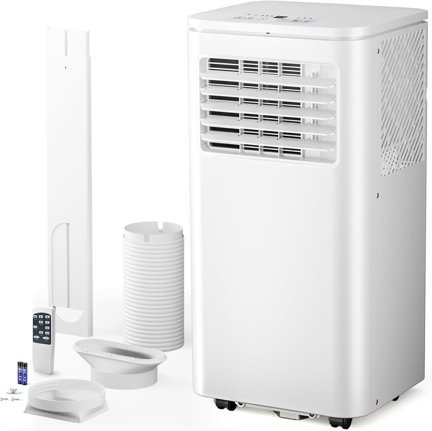Portable Air Conditioner 8000 BTU, Remote Control, Fan Mode, Cools 350sq. ft, 24 Hour Timer, Quiet Operation,Window, 2 Fan Speed for Bedroom Office Home Dorm