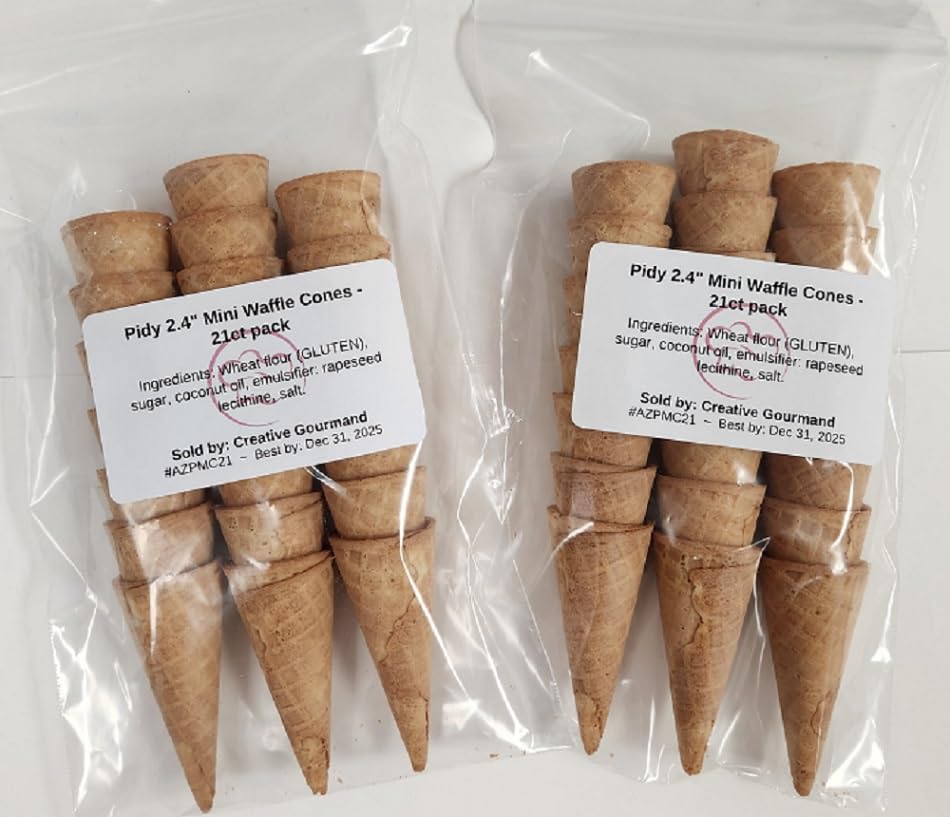 Pidy 2.4" Mini Waffle Cone - 2 Packs of 21ct