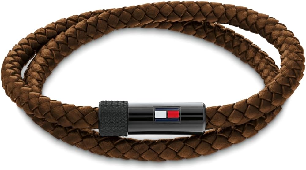 Tommy Hilfiger Jewelry Men's Leather Bracelet with Magnetic Closure