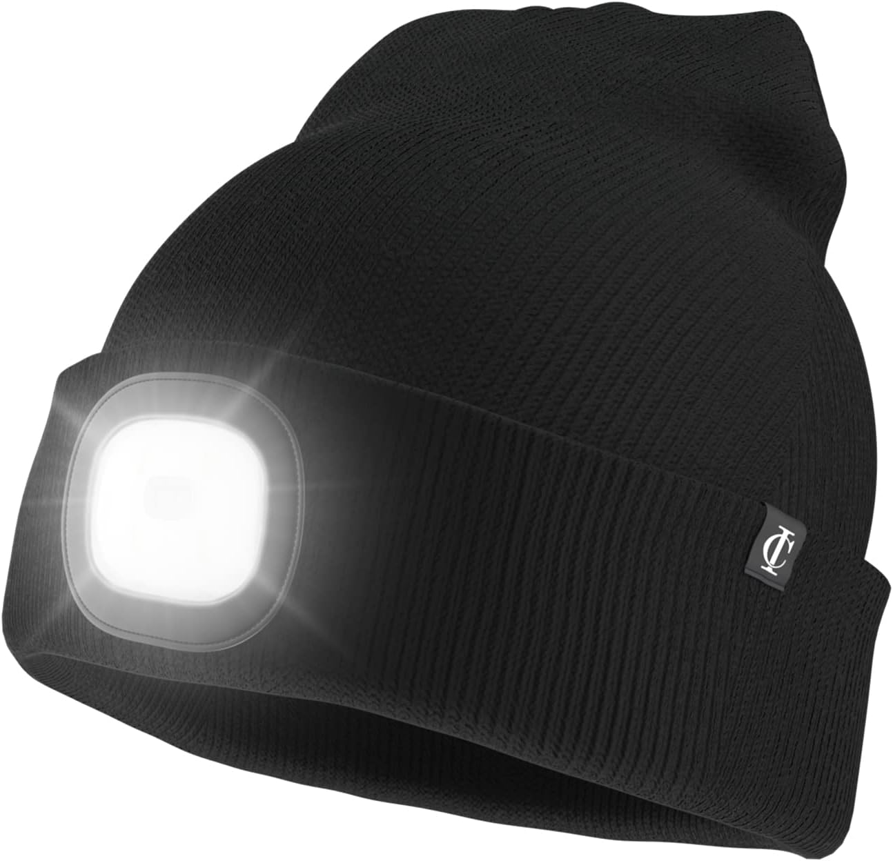 Idyllicomfort Led Lighted Beanie Hat,USB Rechargeable Hands Free Headlamp Cap, Unisex Winter Warmer Knit Hat with Light for Hiking Biking Camping Jogging, Gift for Men, Women, Teens