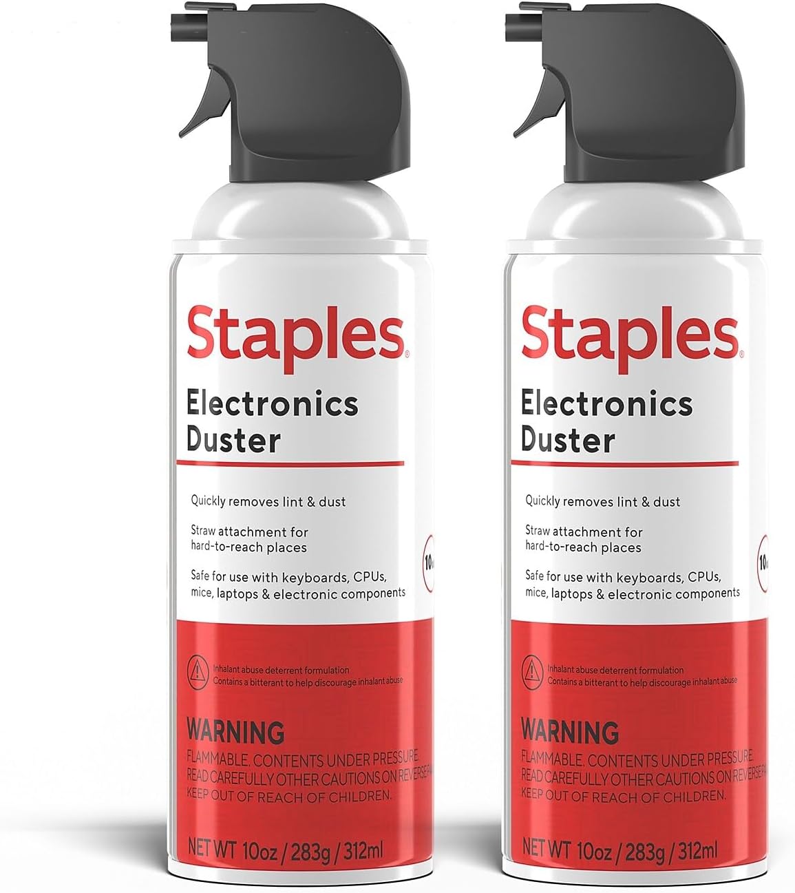 Staples Electronics Air Duster, 10 oz., 2/Pack (SPL10ENFR-2)