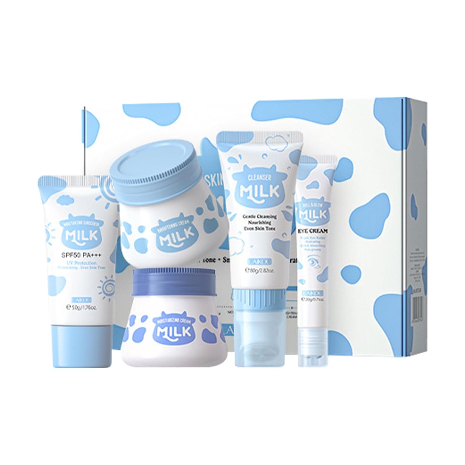 Milk Face Care Set for Women & Girls – Comprehensive Milk Skin Care Set – Indulgent & Nourishing Milk Skincare Gift Set for Radiant Skin, White