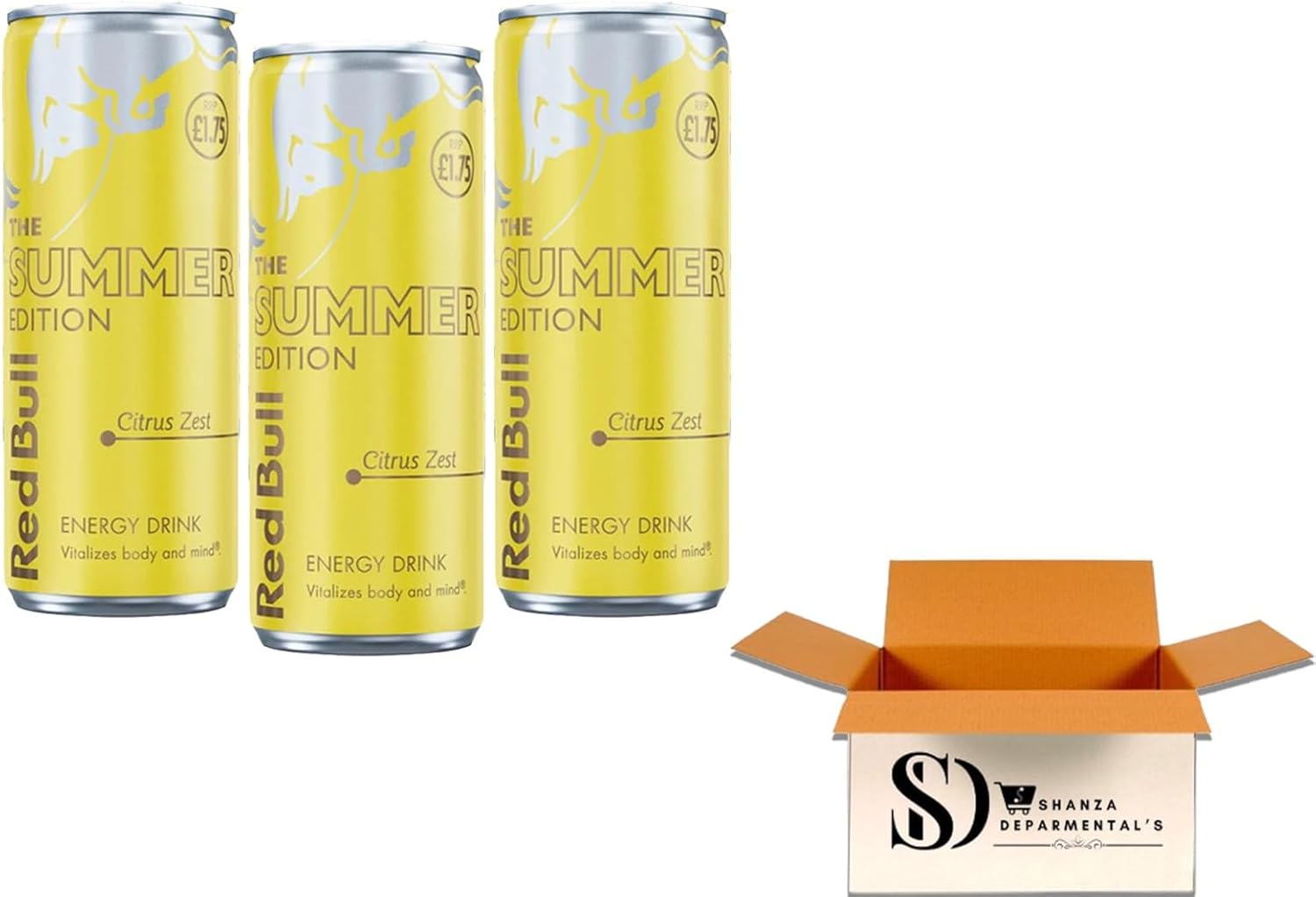 Red Bull Summer Edition Citrus Zest Energy Drink – 250ml (Pack of 3 Cans) – Refreshing Lime & Lemon Twist – Vitalizes Body & Mind – Price Marked Pack (PMP)