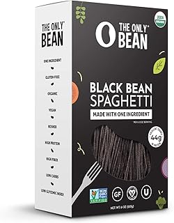The Only Bean - Organic Black Bean Spaghetti Pasta - High Protein, Keto Friendly, Gluten-Free, Vegan, Non-GMO, Kosher, Low Carb, Plant-Based Bean Noodles - 8 oz (1 Pack)
