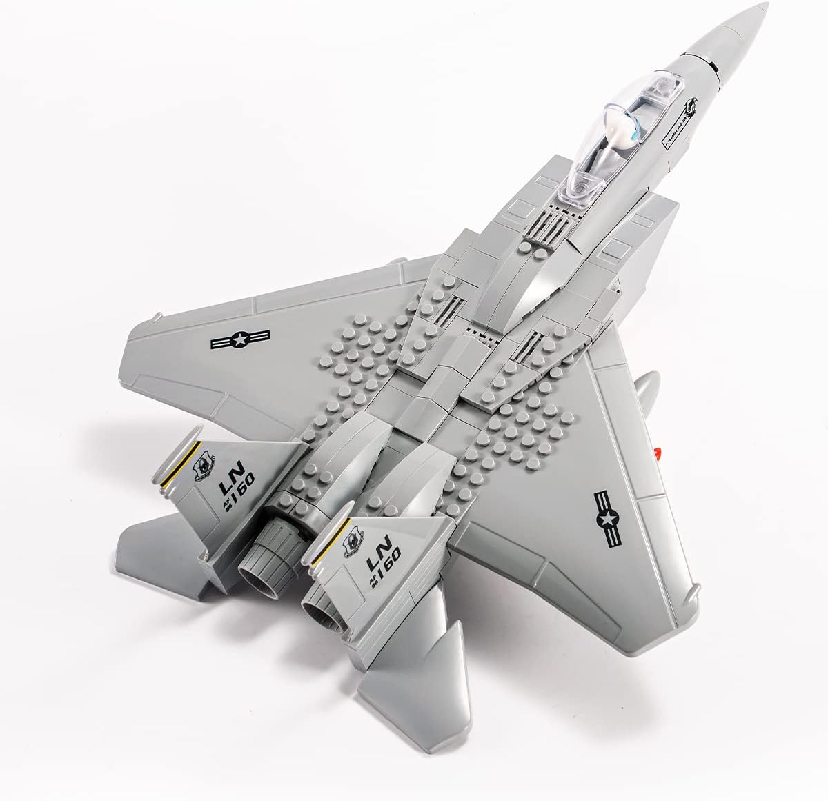 dOvOb Military F-15 Eagle Fighter Jet Building Blocks Set, Army Plane Toys as Gift for Kids or Adult (270 Pieces)