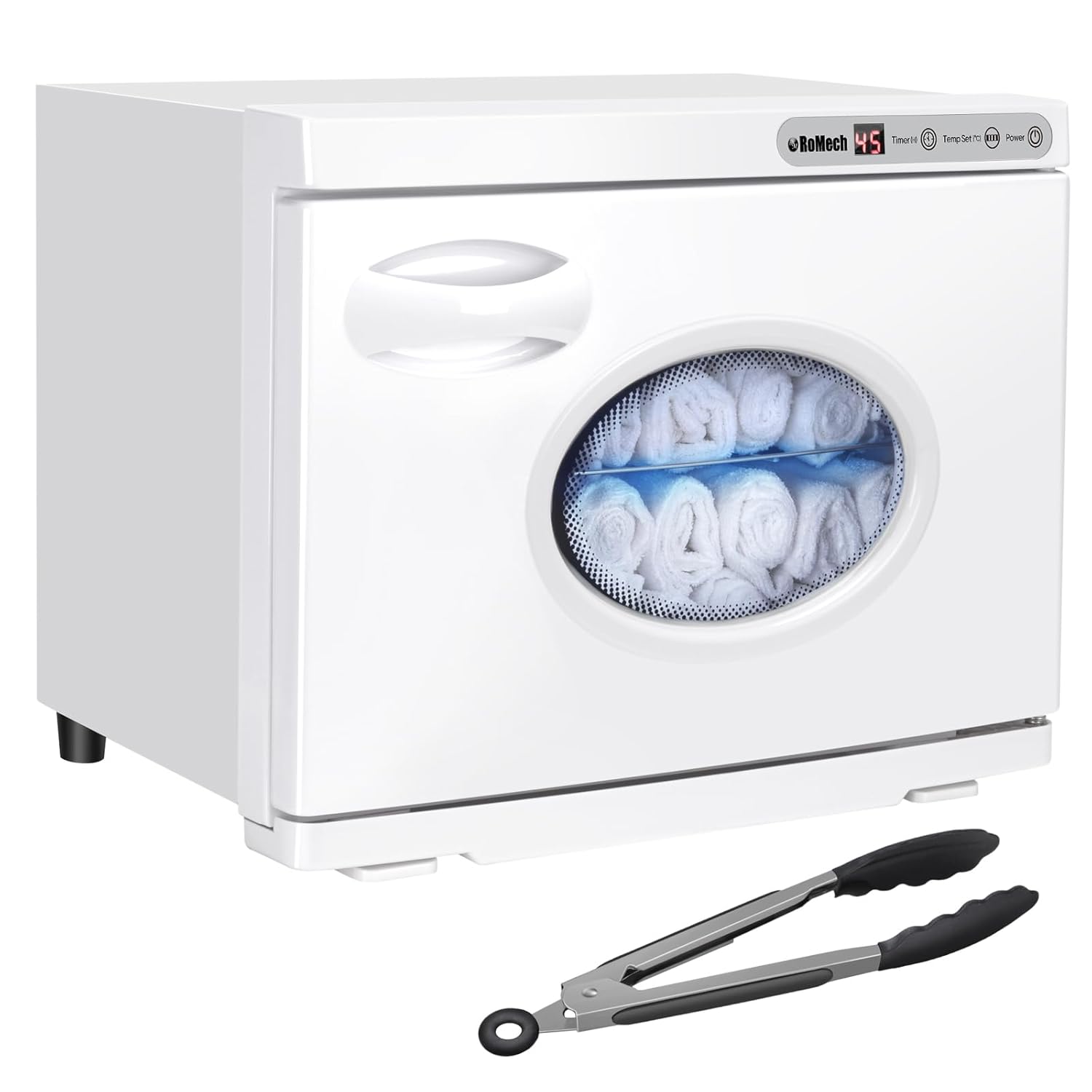 ROMECH 23L Hot Towel Warmer Cabinet, Professional Towel Heater with LED Temperature Display Setting, Extra Large Capacity Towel Warmers for Spa Massage Salon Home (White)