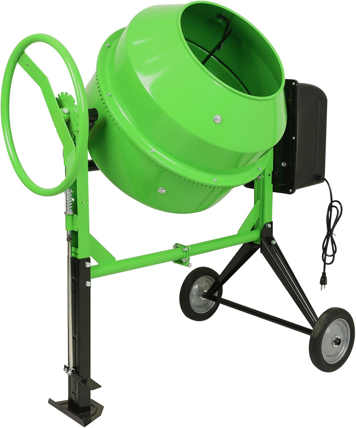 Concrete Mixer 6.4 Cu Ft 180L Electric Power Cement Mixer 800W Wheelbarrow Mixing Machine with Stand And Wheels for Stucco, Mortar, Seed