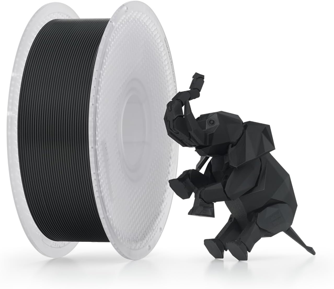 Bambu Lab PLA Basic Filament 1.75mm 1kg Spool - PLA 3D Printer Filament, Smooth Finish, Low Warp, Easy to Print, Compatible with Bambu Lab & Most FDM 3D Printers, Black (10101) - Spool