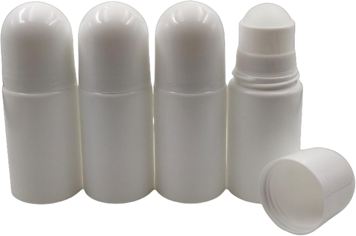 4Packs 30mL/50mL Empty Roll-on Bottle Plastic with Removable Cap for Easy Refills for Homemade Deodorants Essential Oil Blends (50mL)