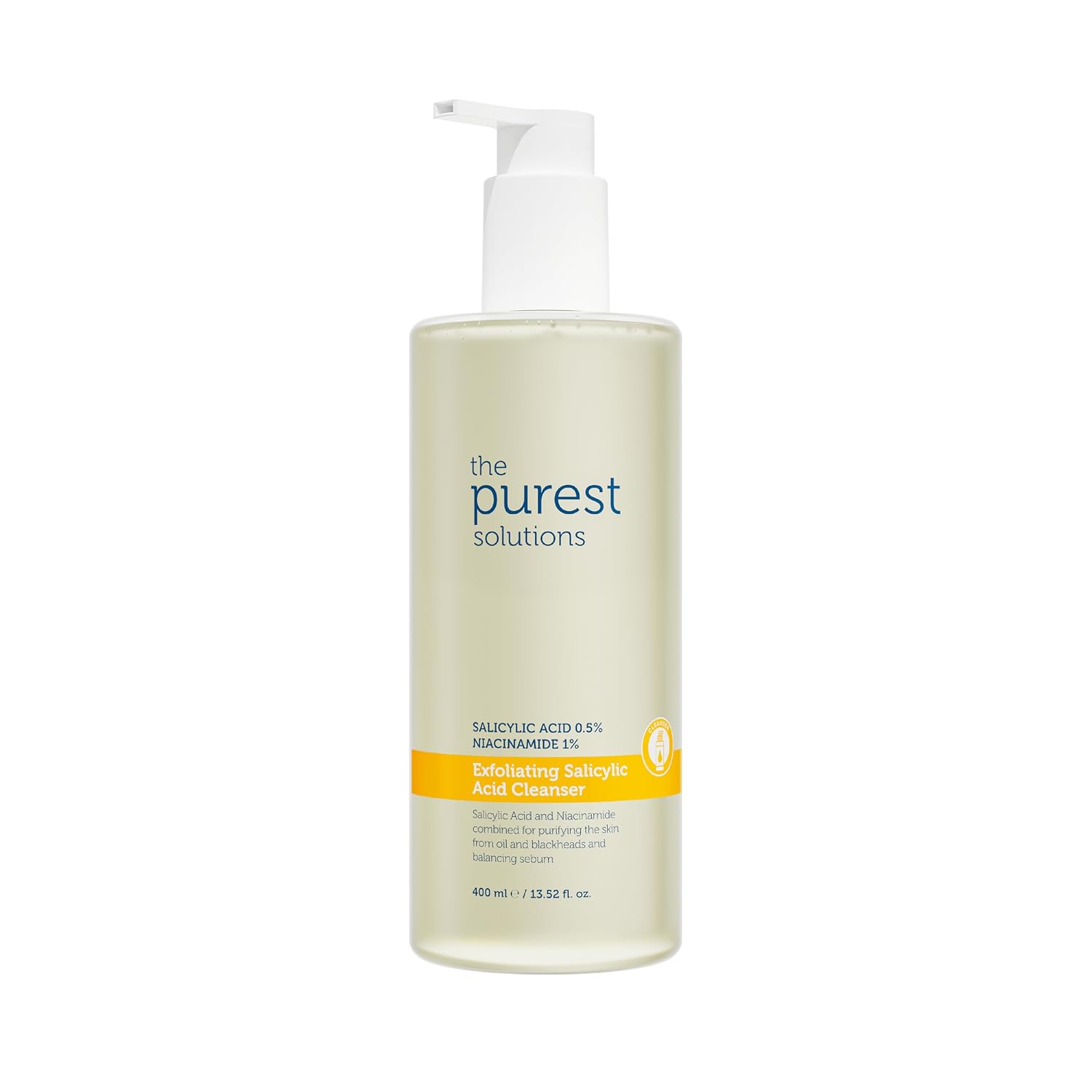 The Purest Solutions Salicylic Acid Clarifying Cleanser Gel for Oily & Combination Skin, Deep Cleansing Face Wash with Niacinamide & Green Tea, Blackhead & Pore Cleansing, 400 ml