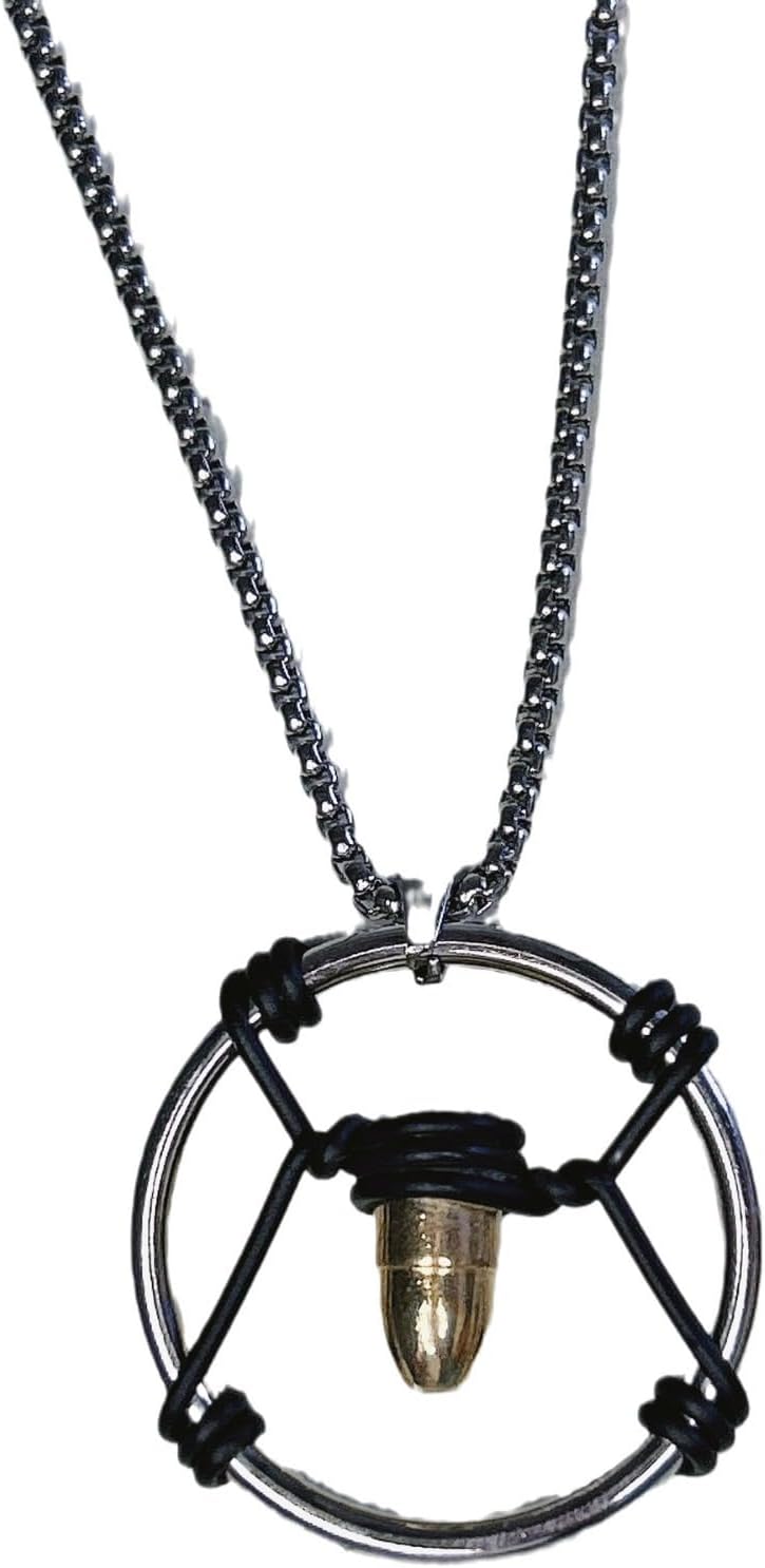 Cyber Bullet Necklace Cosplay Metal Retro Punk Pendant Choker Jewelry Costume Accessories Game Merch Gifts