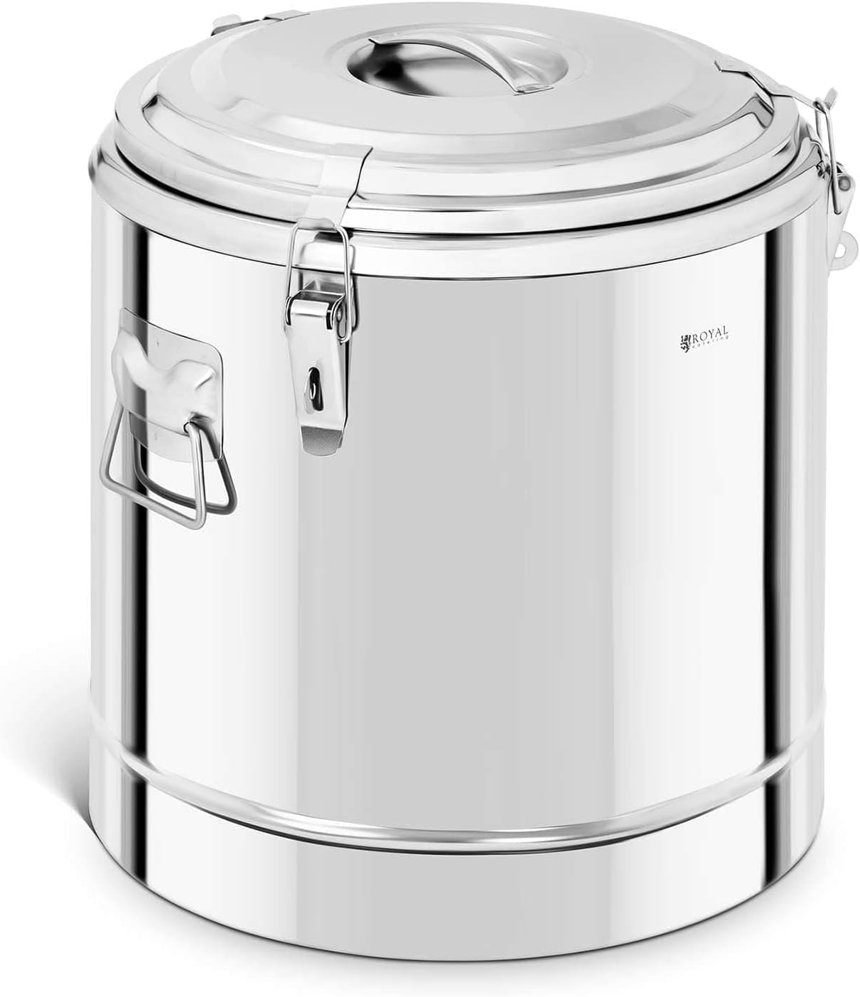 Royal Catering Stainless Steel Insulated Beverage Dispenser Thermos Container Double-Walled 32L RCTP-35E (Thermal Storage Up to 12 Hrs, Stainless Steel)