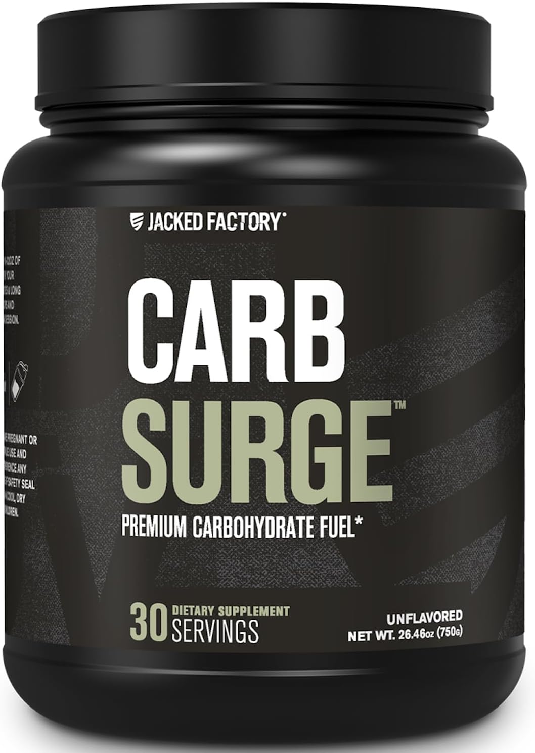 Jacked Factory Carb Surge - Premium Carbohydrate Powder with Carb10 Pea Starch & Cluster Dextrin for Fast-Acting Intra Workout Carbs & Increased Energy - 30 Servings, Unflavored
