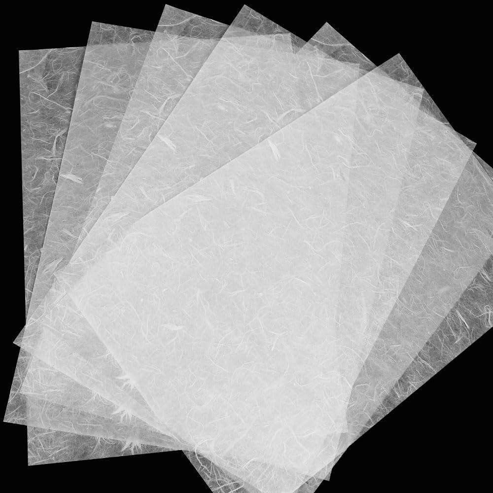 Mulberry Paper Sheets for Decoupage: 50 Sheets A4 Rice Papers - Washi Paper for Decoupage Art Crafts DIY Gift Wrap Card Making