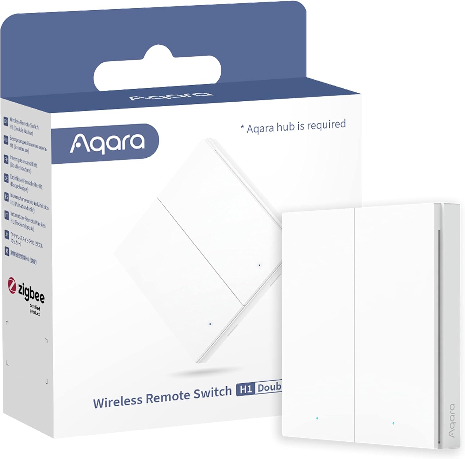 Aqara Wireless Remote Switch H1, Requires AQARA HUB, Zigbee 3.0, Installation-Free, Configurable 7-Function Remote Control for Smart Home Devices, Compatible with Apple HomeKit, IFTTT, Aqara Home