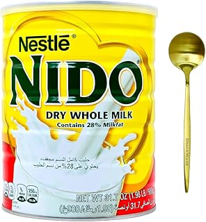 Nido Milk Powder, Imported from Holland, Specially Formulated, Fortified with Vitamins and Minerals, Easy To Prepare, over 12 months, 31.7OZ (900g) | Bundled with Gold SnackWave Spoon