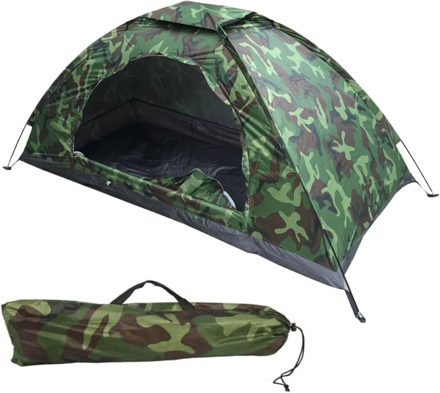One Man Tent Waterproof ＆ Sun Resitant 1 Person Backpacking Tent Camouflage Patterns Hiking Tent Lightweight Small Tents with Storage Bag Easy Setup for Camping Hiking