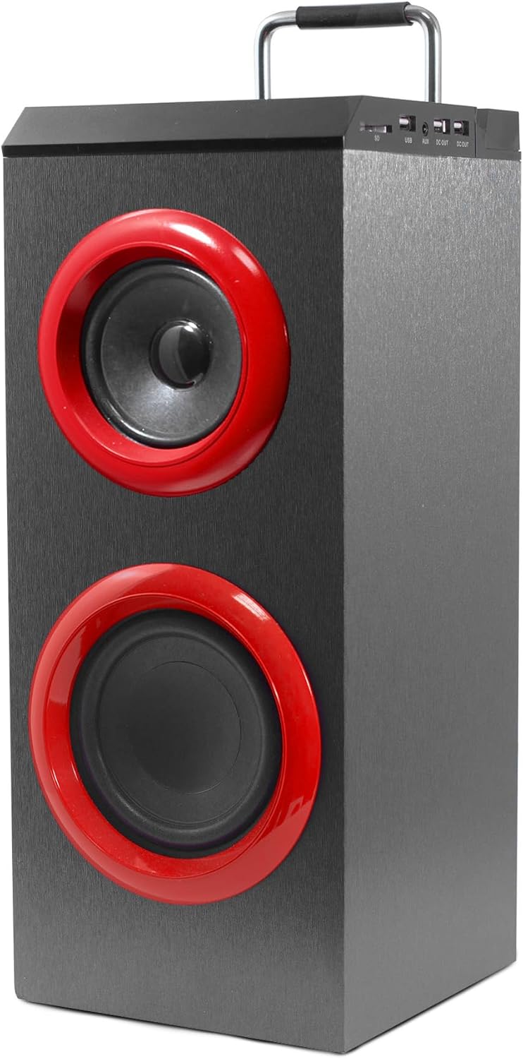 Sumvision Torre WX Wireless Bluetooth Speaker Wooden Panel For Warm Sound Resonance, Enhanced Bass, Treble Control, SD Card Slot, USB Port, 3.5mm Aux (UK Design UK Tech Support UK Plug Mains Powered)